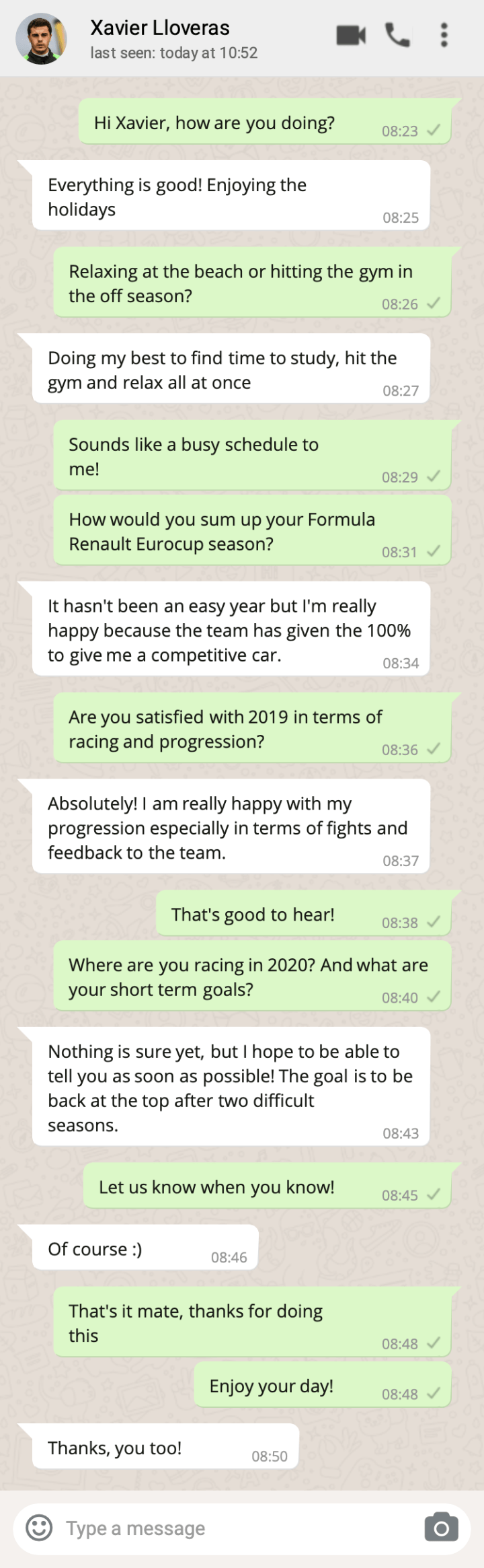 WhatsApp interview Xavier Lloveras