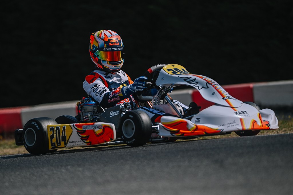 Arvid Lindblad #204 of Kartrepublic performs during the WSKEu Championship in Lonato, Italy on April 11, 2021 // Dutch Photo Agency / Red Bull Content Pool // SI202104140458 // Usage for editorial use only //