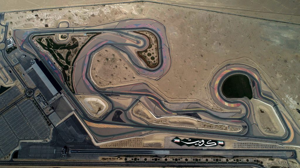 The Kuwait Motor Town racing circuit outline viewed from above
